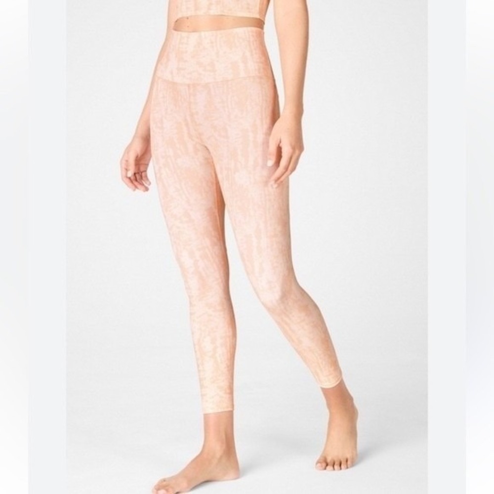 Fabletics Leggings S Peach PureLuxe High Waisted Tie Dye 7/8 Length Yoga Pants